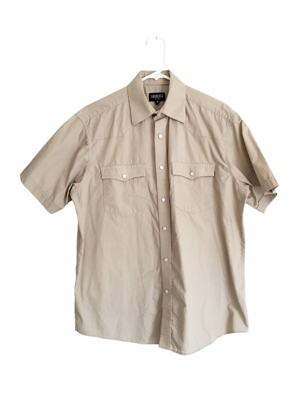 Gioberti Men's Tan Short Sleeve Shirt Size Small